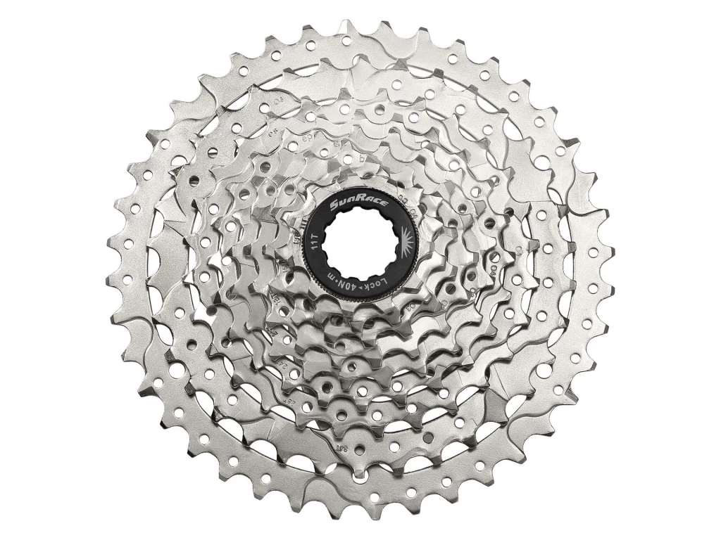 Касета інд. 9-k 11-40T SUN RACE MTB M990 алюмінієвий павук, Nickel, CAS-01-69