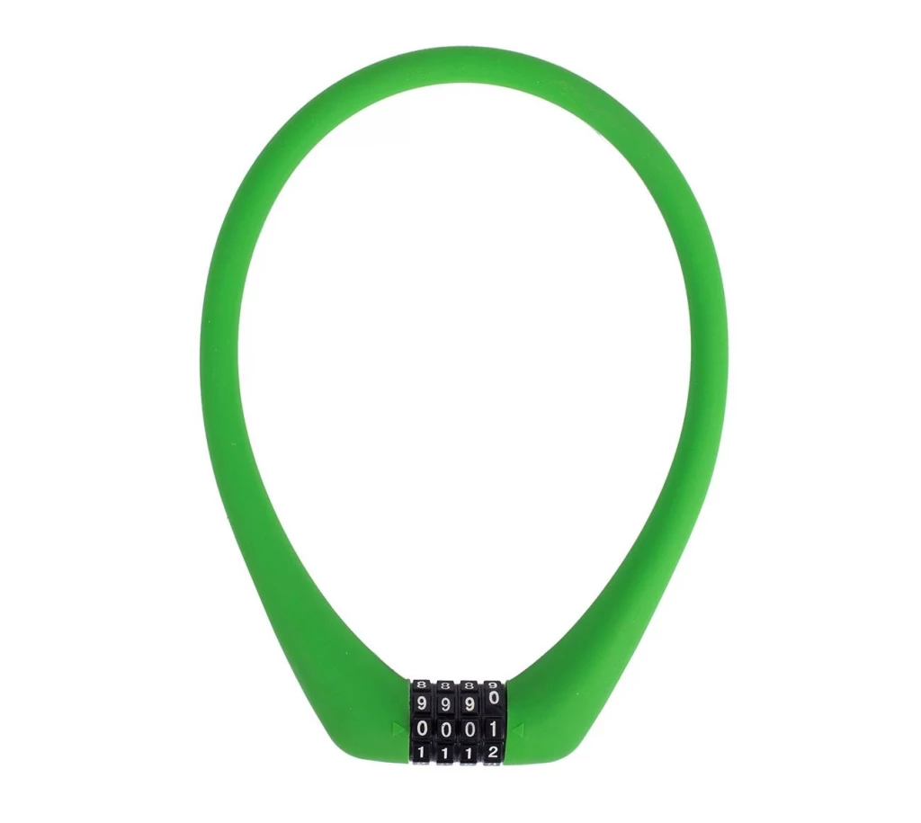Замок кодовый Green Cycle GCL-SC1 в силиконовой обойме с тросом 12х50см зеленый, LCK-65-34