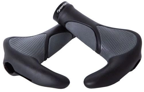 Грипсы Green Cycle GGR-512 140mm эргономичные, с одним замком и рожками черный/серый, GRI-66-17