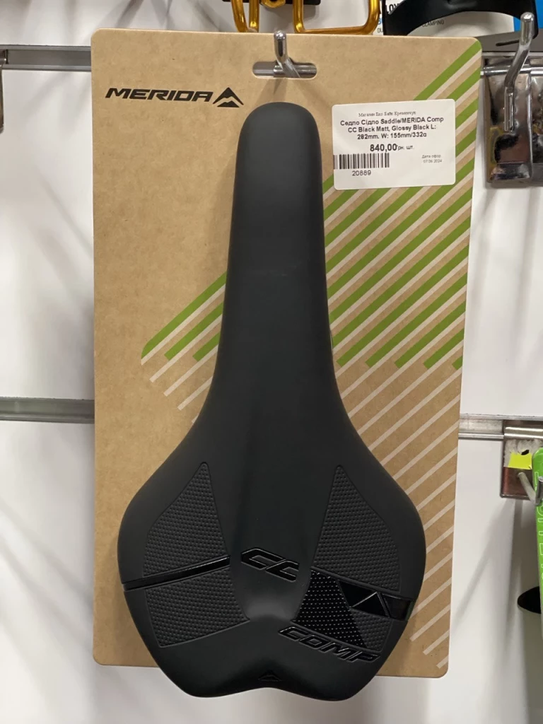 Седло Saddle/MERIDA Comp CC Black Matt, Glossy Black L: 282mm, W: 155mm/332g, 2070079498