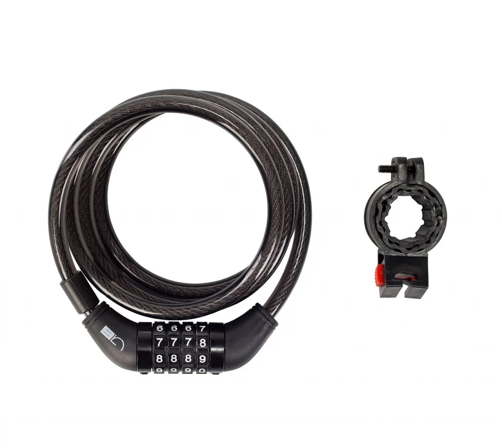 Кодовый замок Green Cycle GLK-120 в силиконовой обойме 10х150cm, черный+ крепление, LCK-64-45