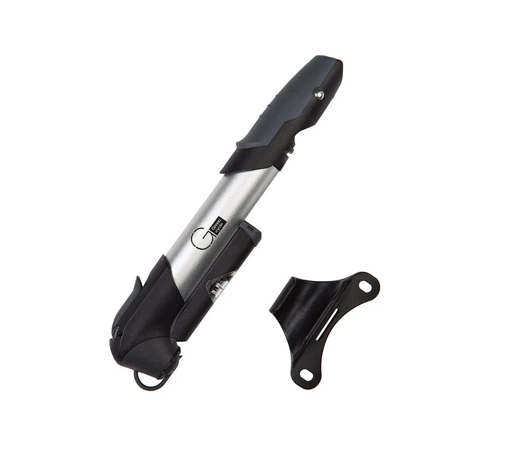 Мининасос Green Cycle GPM-196P алюминиевый с манометром, presta+schreder, серебро, PUM-02-19