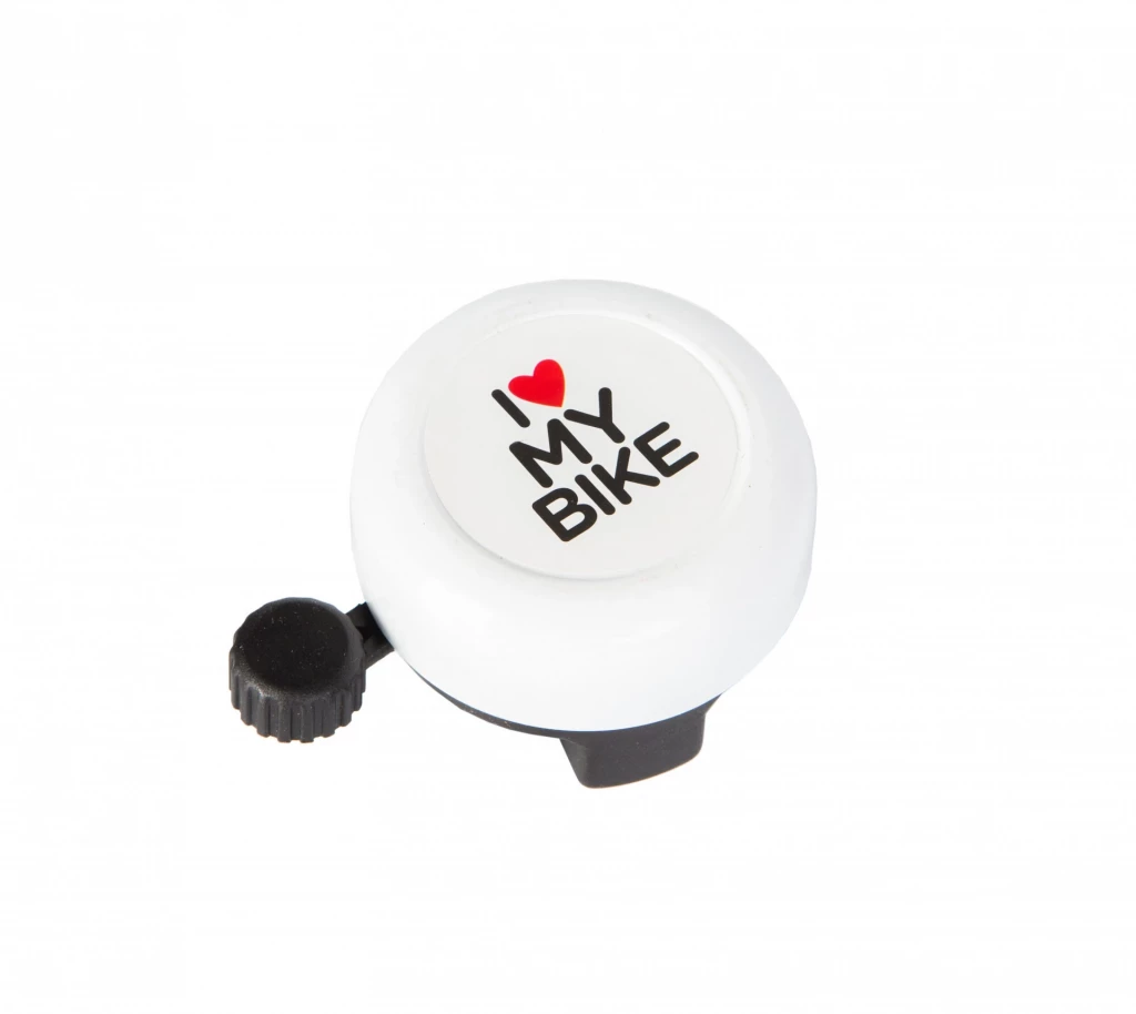Звонок Green Cycle GBL-251 I love my bike cтальной белый