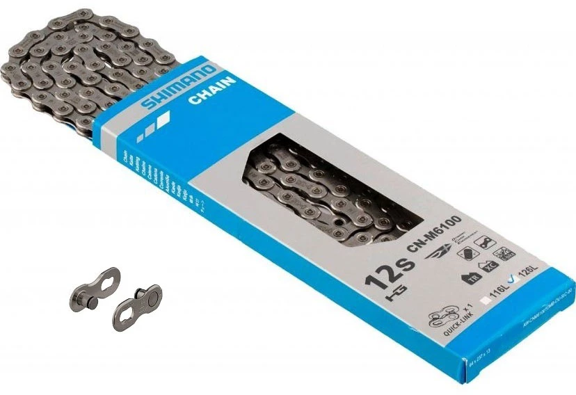 Цепь Shimano CN-M6100 DEORE, 138 звеньев, 12-ск,, +QUICK-LINK, ICNM6100138Q