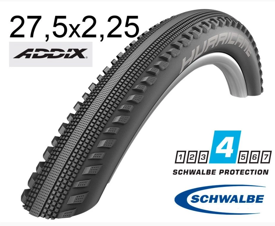 Покрышка Schwalbe Hurricane 27.5x2.25 (57-584) Addix Performance RaceGuard B/B-SK+RT, 11159064