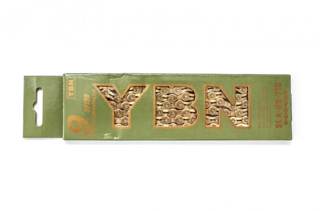Цепь 9ск. 116зв. YBN SLA-H9 Gold с замком, CHA-285