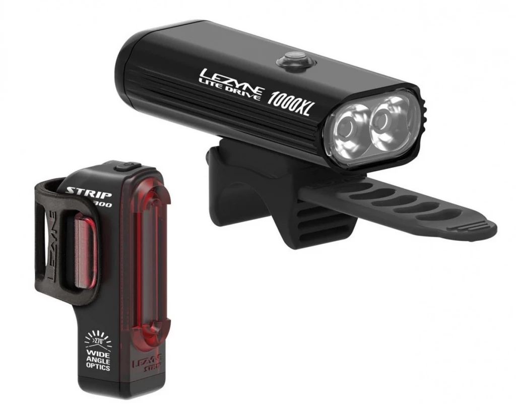 Комплект света Lezyne Lite Drive 1000XL / Strip PRO Pair черный 1000/300 люменов Y13 (4712806 002497)
