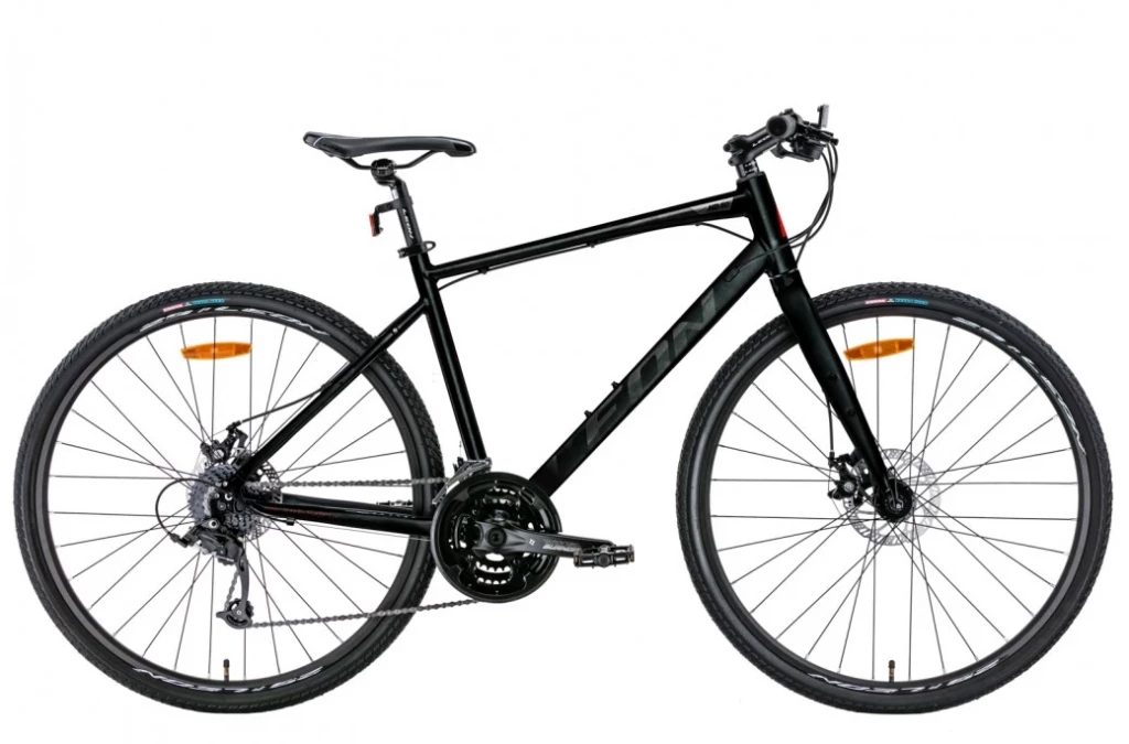 Велосипед 28" Leon HD-80 DD 2022 черно-белый с красным, OPS-LN-28-022