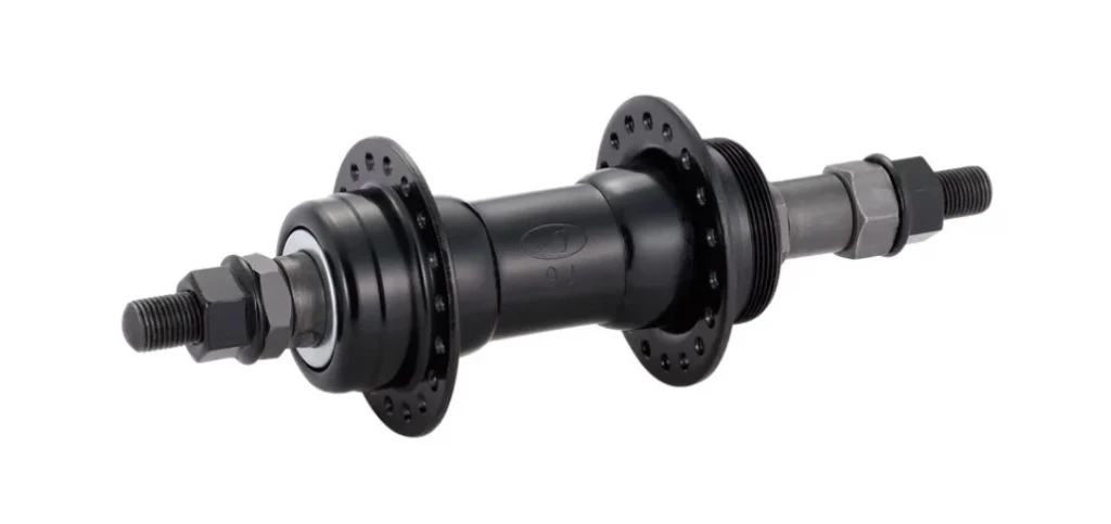 Втулка задн. Quando KT-122R под V-brake 36H 165mm, 6,7 ск. на гайках стальная черная, HUBB-44-20