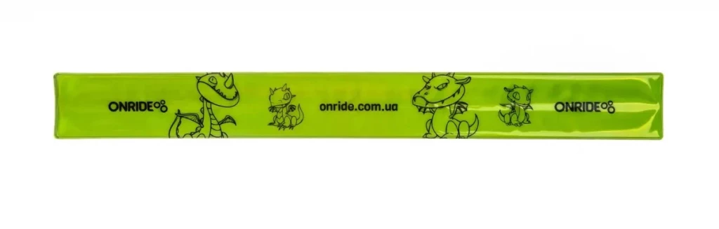 Светоотражающая лента ONRIDE Дракончики 4.5х40см желтая
