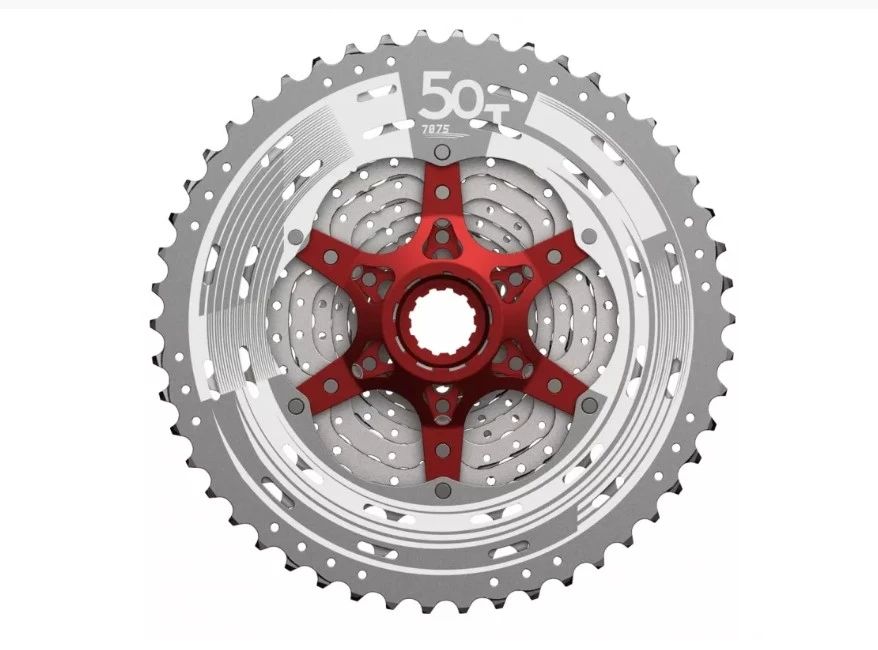 Кассета инд. 11-k 11-51T SUN RACE MX8 MTB, алюминиевый паук, Metallic Silver, CAS-37-00