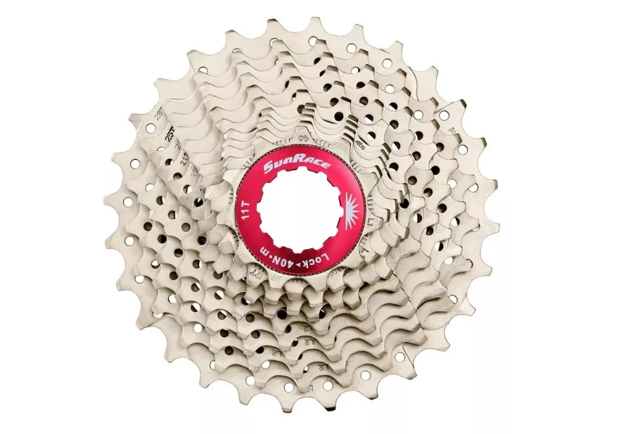 Кассета инд. 11-k 11-28T SUN RACE RX1 алюминевый паук, Metallic Silver, CAS-65-80