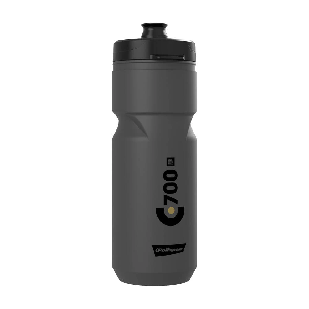 Фляга POLISPORT C700 700мл с крышкой Clip-On серый/чёрный, 8644900016