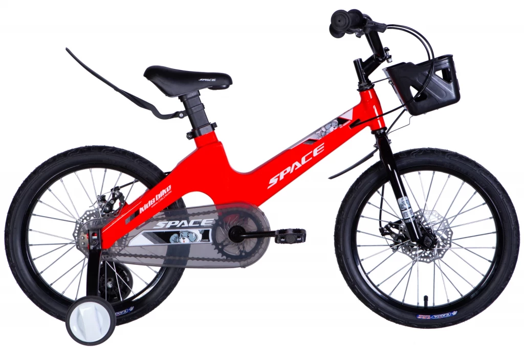 Велосипед Mg 18" SPACE KID MOON DD рама-10" красный с корзиной Pl с крылом Pl 2024, OPS-SK-118-017