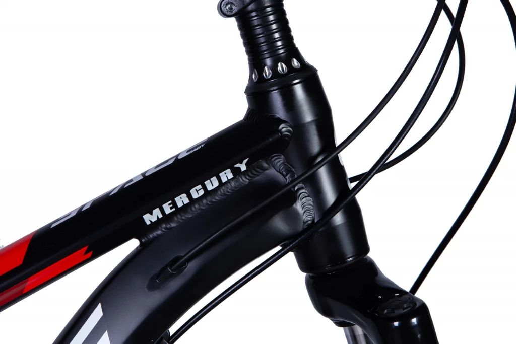 Велосипед AL 24" SPACE MERCURY DD FR рама-13" черно-красный 2024, OPS-SP-24-006