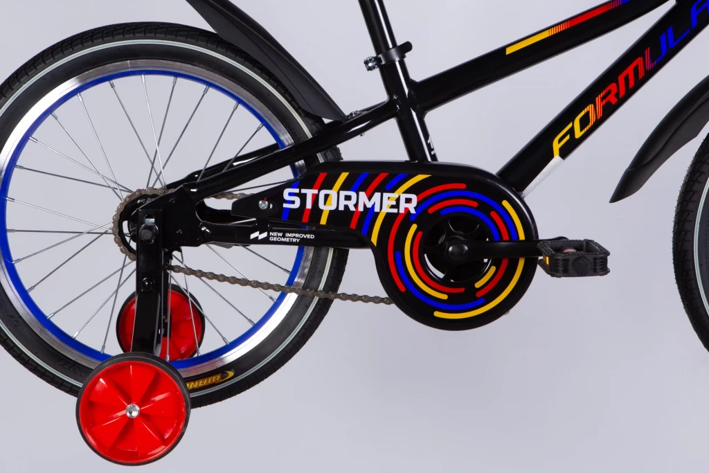 Велосипед AL 18" Formula STORMER BH рама-9" черный с красным и желтым
