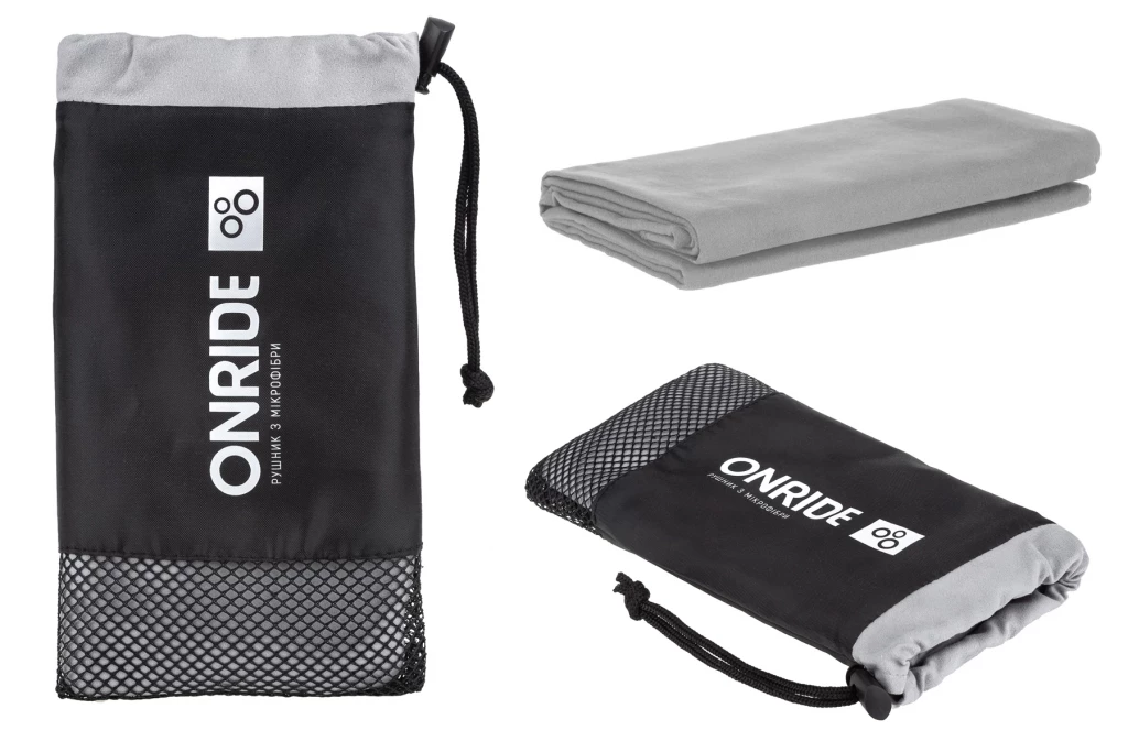 Полотенце из микрофибры ONRIDE Wipe 5 серый (100х50) в чехле, 6936116101689